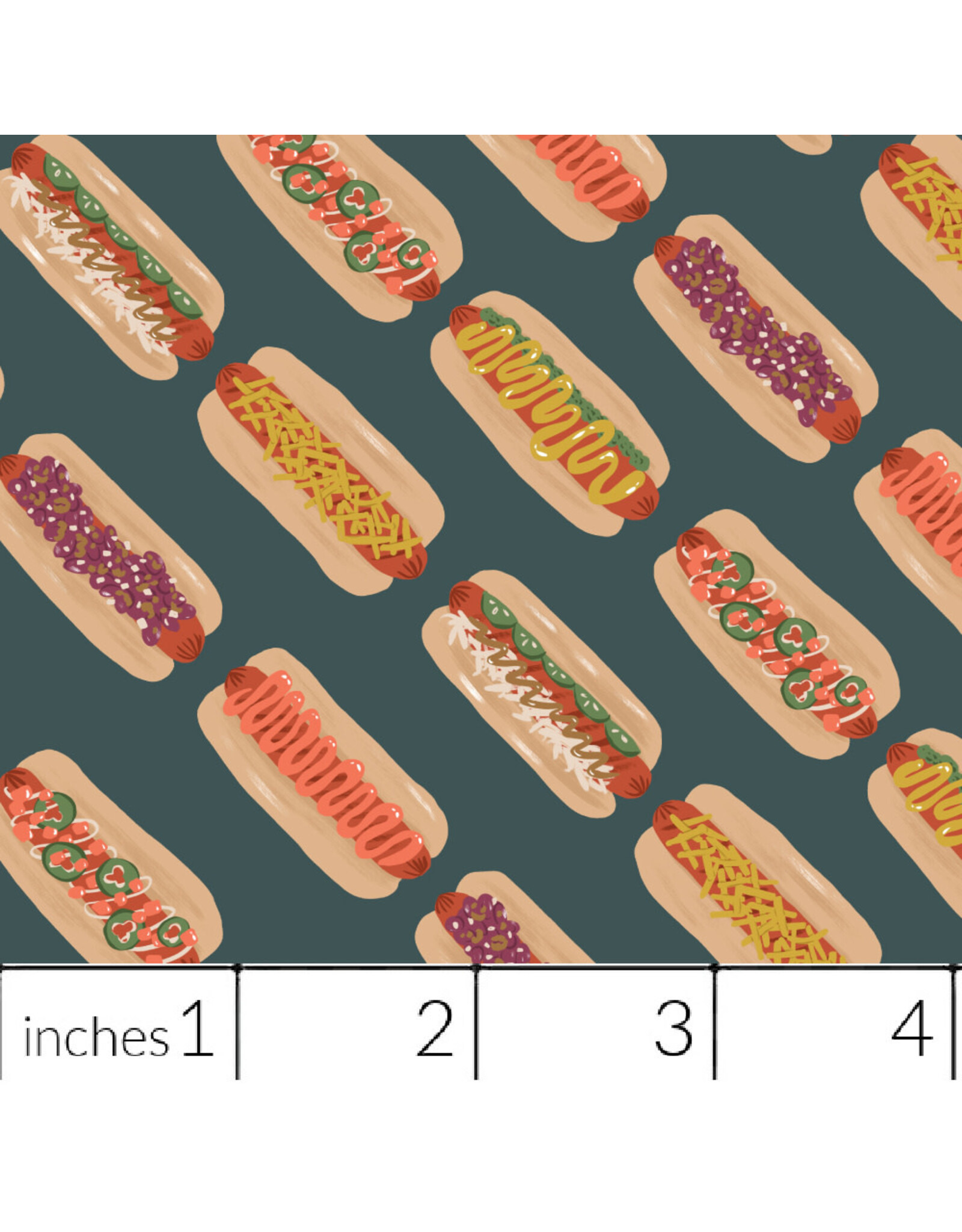 Cloud9 Fabrics Touchdowns & Tailwags, Tailgate Treats in Teal, Fabric Half-Yards