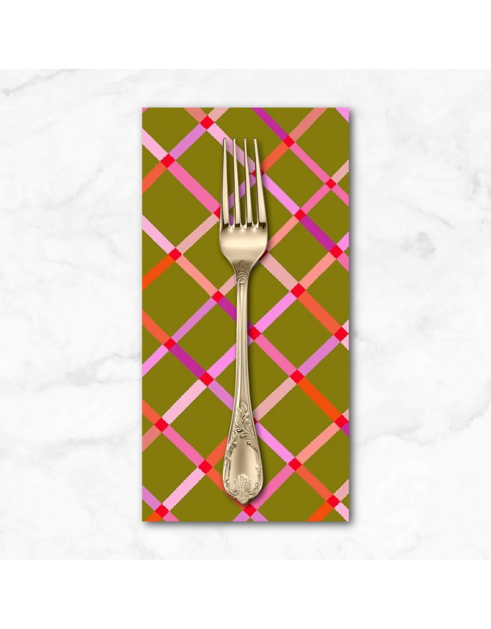 PD's Annabel Wrigley Collection Happy Place, Crossing in Martini, Dinner Napkin