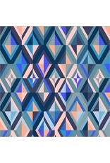 Annabel Wrigley Happy Place, Diamonds in Blueberry, Fabric Half-Yards