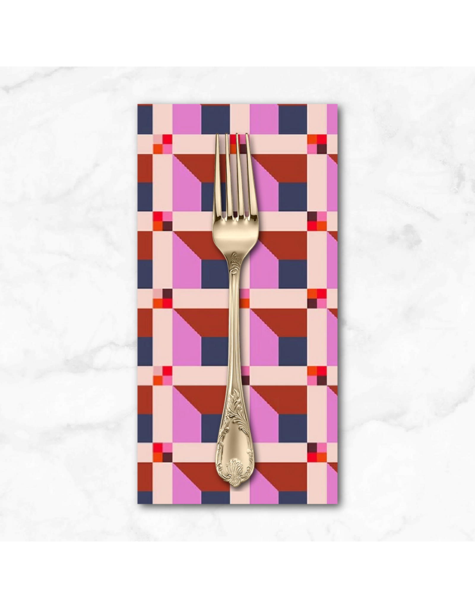 PD's Annabel Wrigley Collection Happy Place, Window in Blush, Dinner Napkin