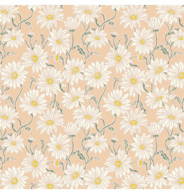 Nathalie Lété Last Fall in Japan, Daisy in Coral, Fabric Half-Yards