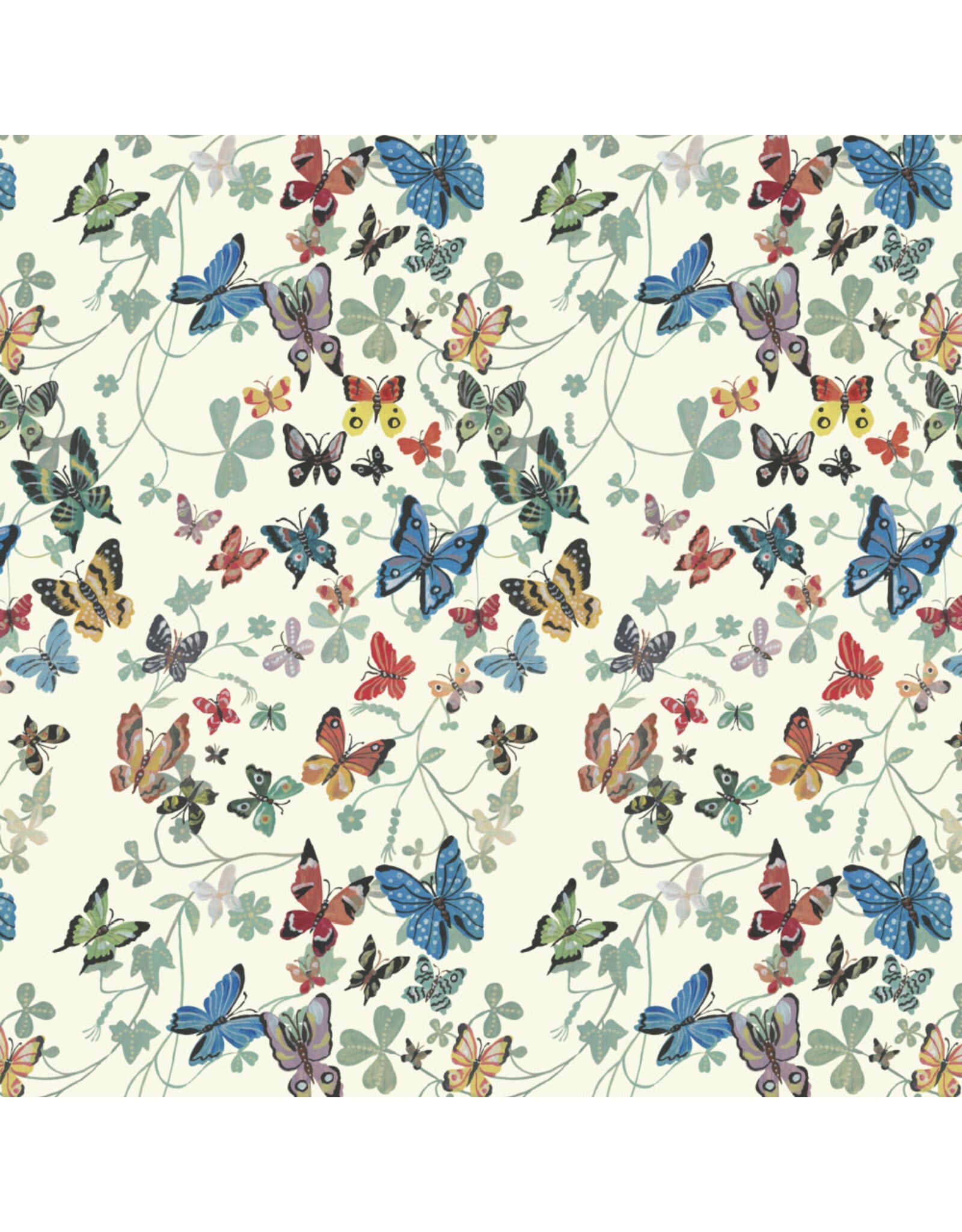 Nathalie Lété Last Fall in Japan, Butterfly Flight in Cream, Fabric Half-Yards