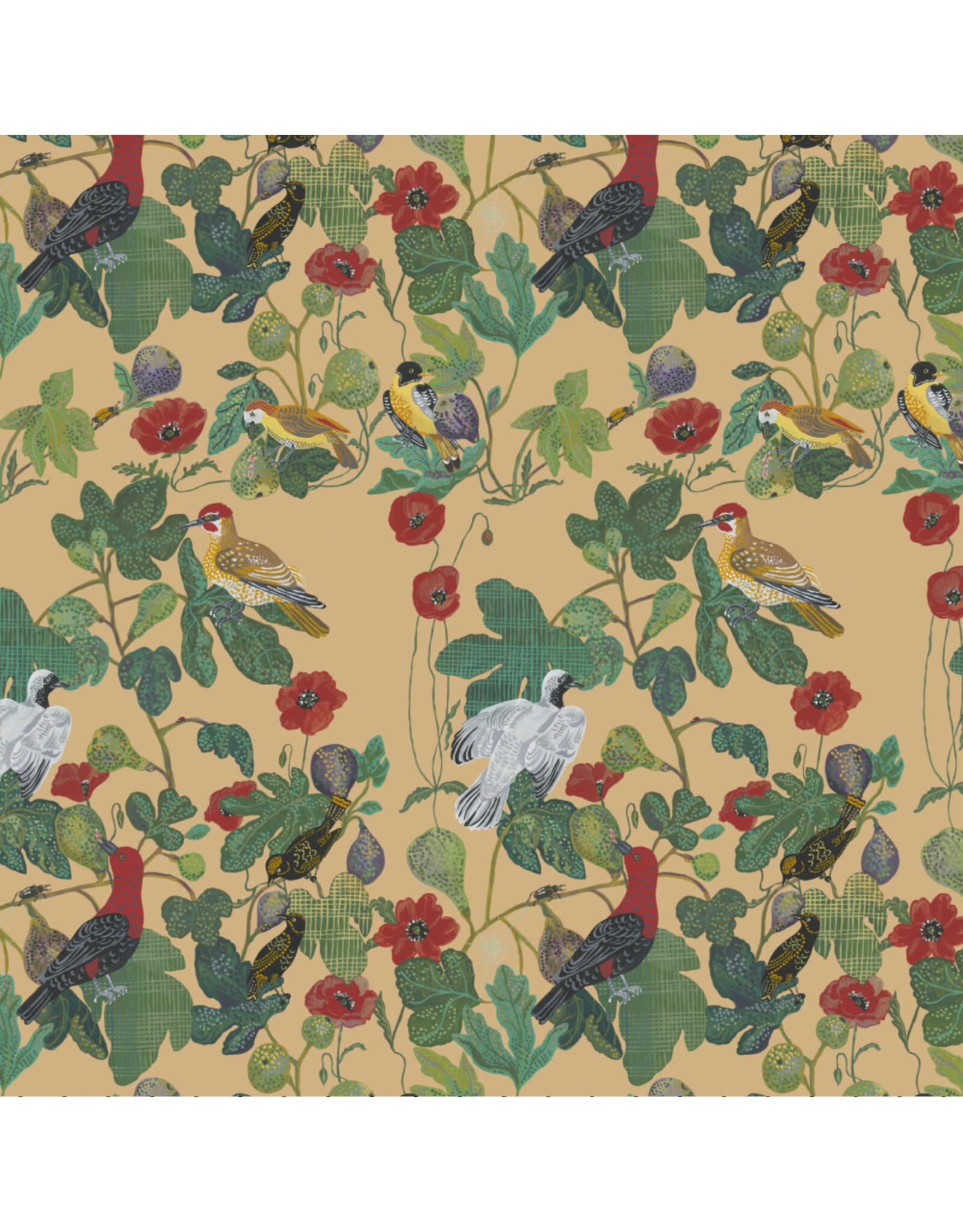 Nathalie Lété Last Fall in Japan, Birds in the Fig Tree in Multi, Fabric Half-Yards