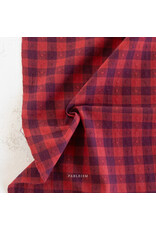 Fableism Queen of Hearts, Gingham Dobby Hearts in Maraschino, Fabric Half-Yards
