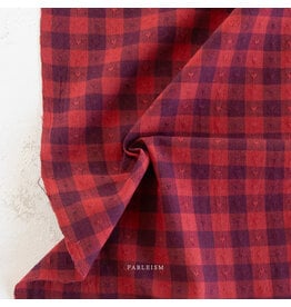 Fableism Queen of Hearts, Gingham Dobby Hearts in Maraschino, Fabric Half-Yards