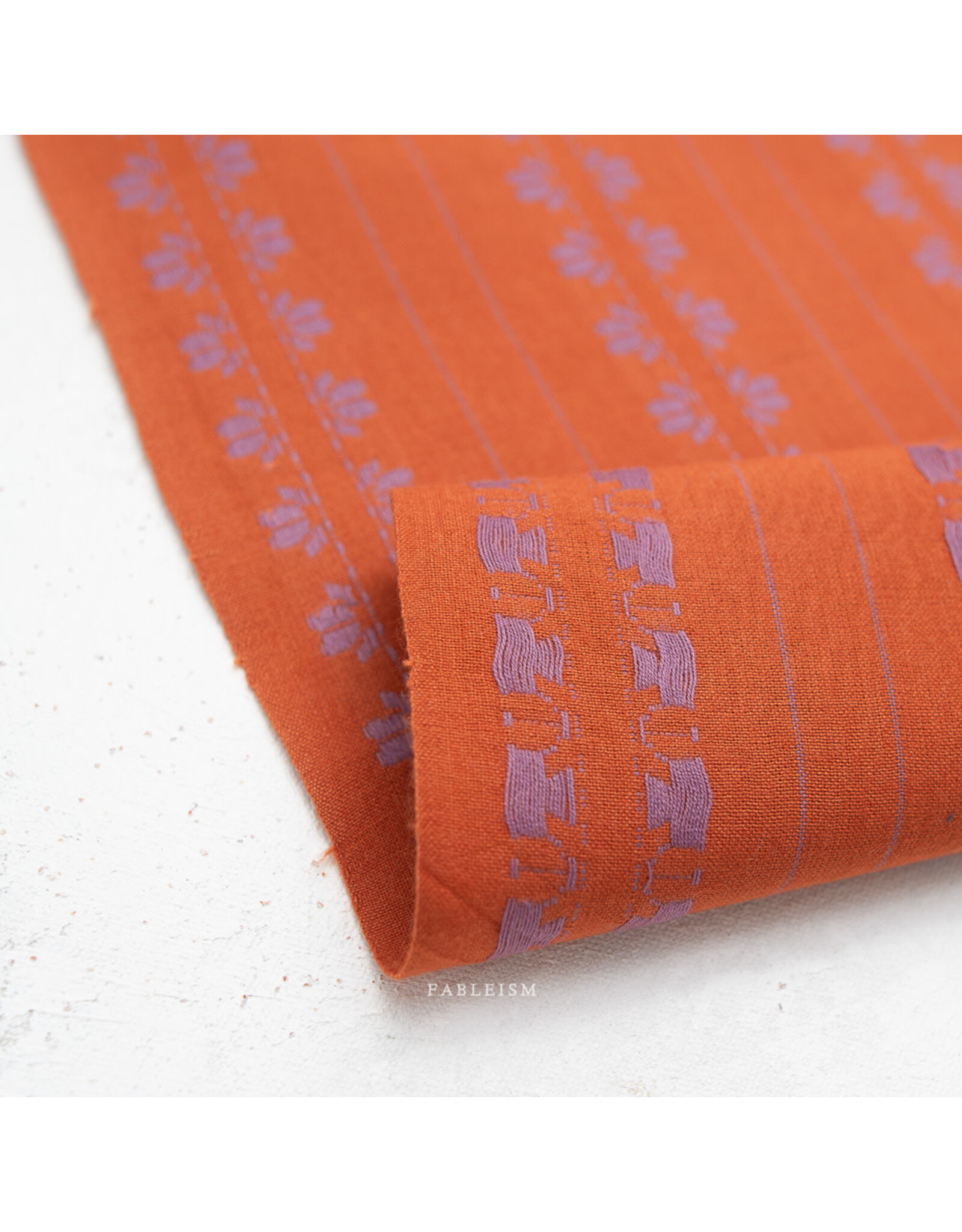 Fableism Fine & Dandy, Deco Stripe in Spice, Fabric Half-Yards