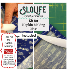 Picking Daisies Class Kit - SLO Life Studio Napkin Making Kit: Fabric, thread and sewing tools