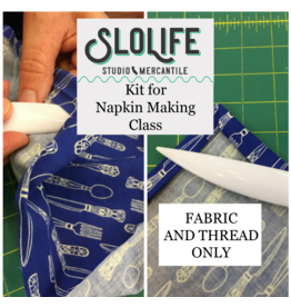 Picking Daisies Class Kit - SLO Life Studio Napkin Making Kit: Fabric & thread only