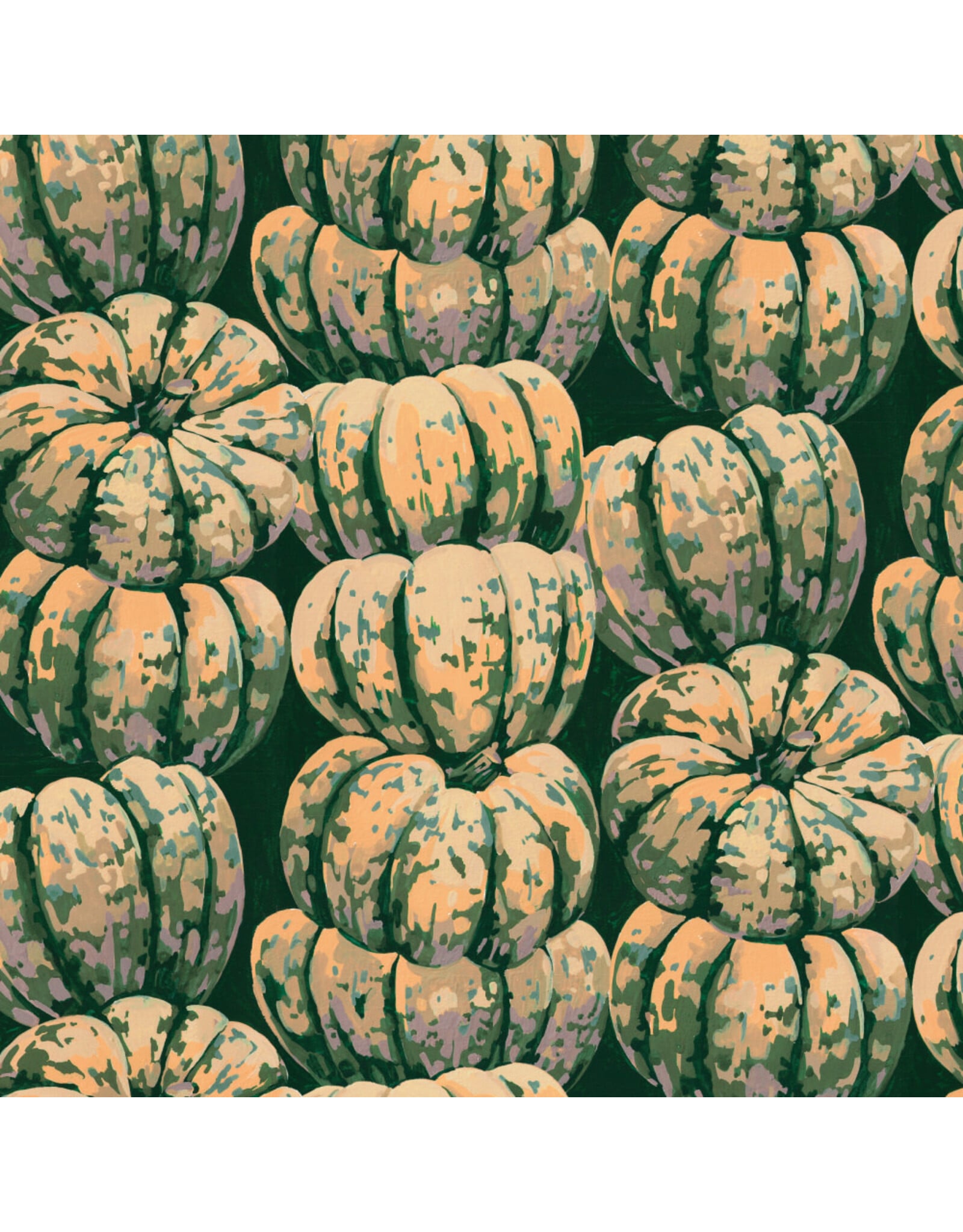 Martha Negley Golden Harvest, Squashed in Green, Fabric Half-Yards