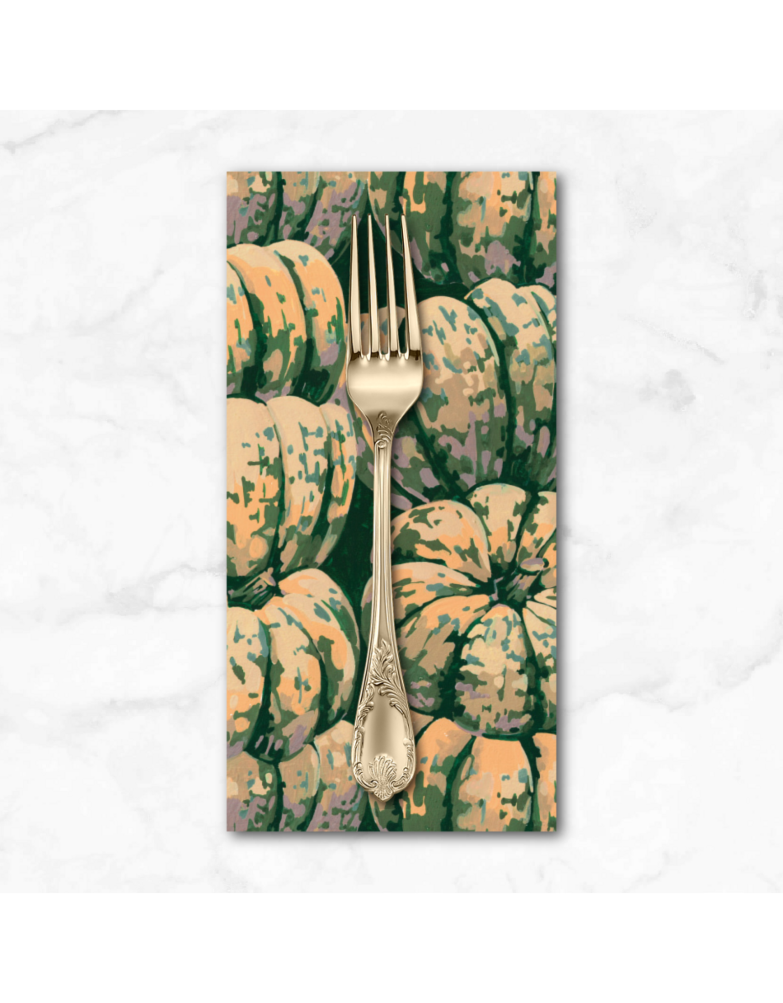 PD's Martha Negley Collection Golden Harvest, Squashed in Green, Dinner Napkin