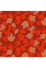 Martha Negley Golden Harvest, Small Maple in Red, Fabric Half-Yards
