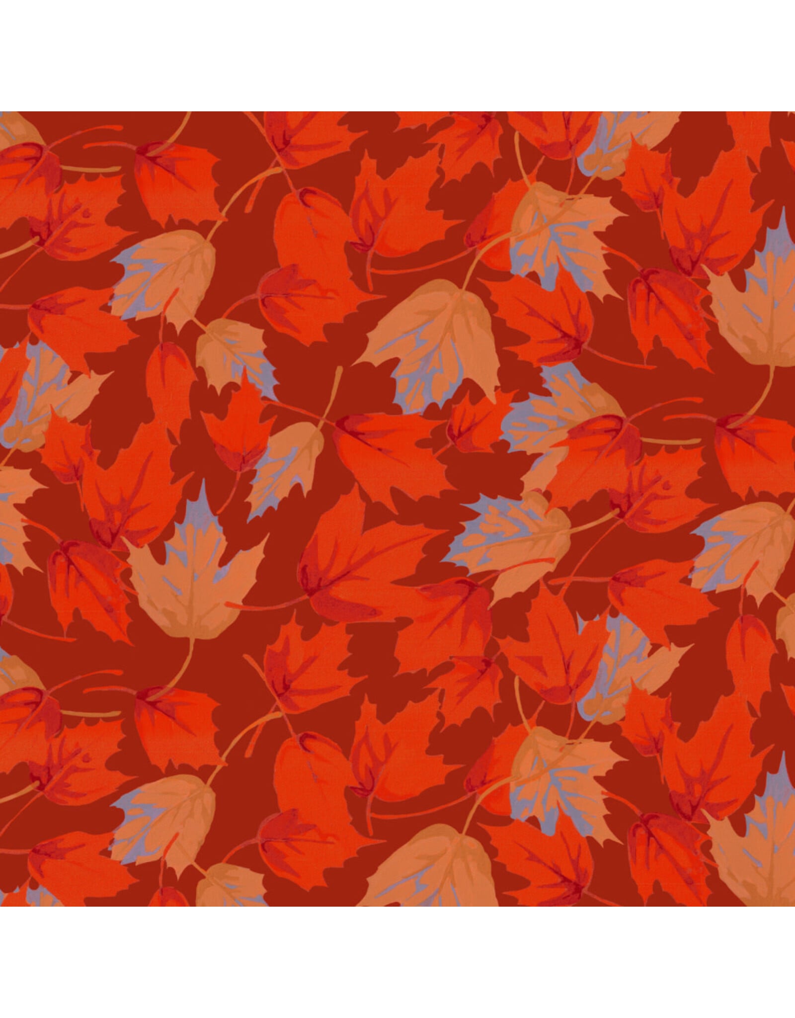 Martha Negley Golden Harvest, Small Maple in Red, Fabric Half-Yards