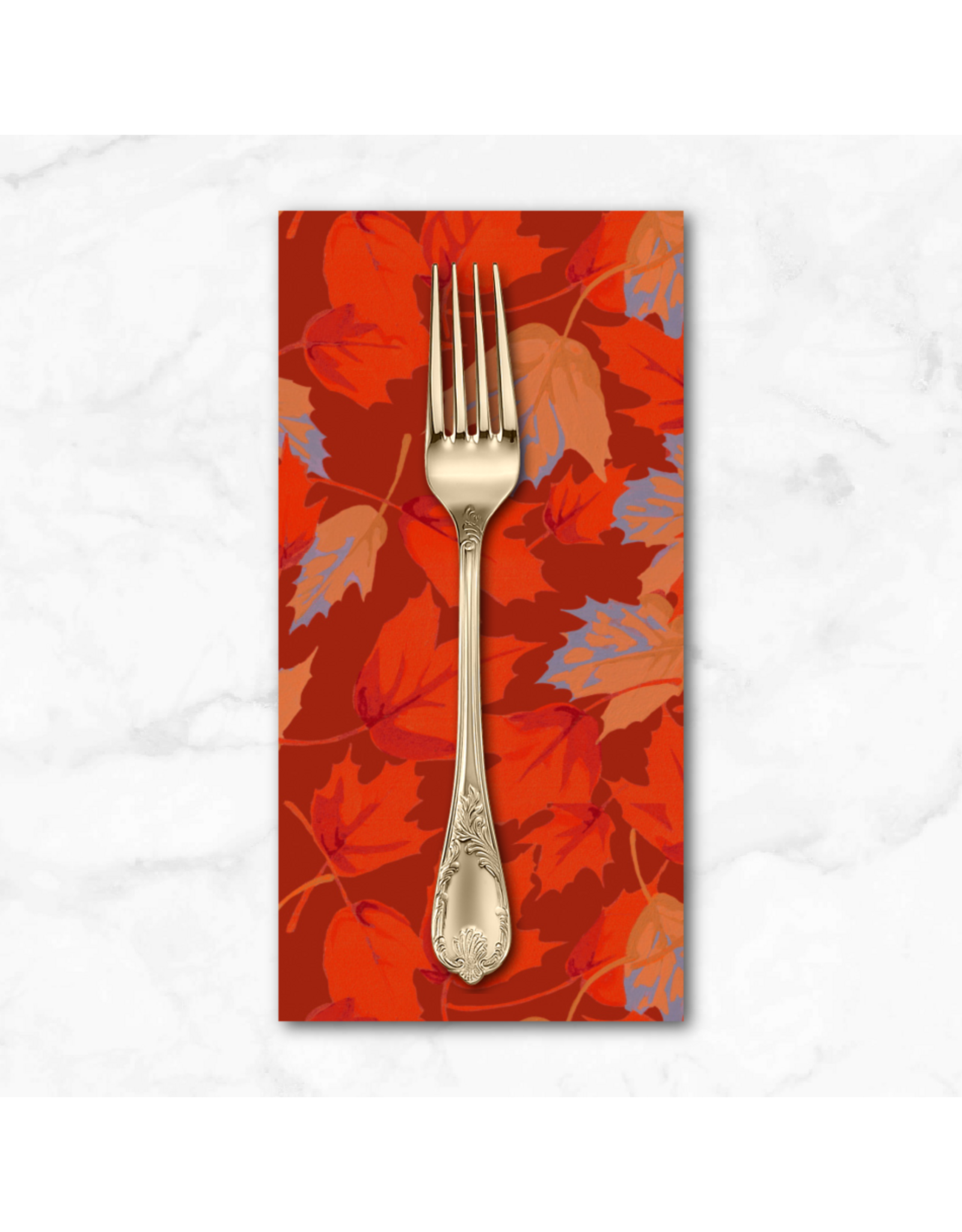 PD's Martha Negley Collection Golden Harvest, Small Maple in Red, Dinner Napkin