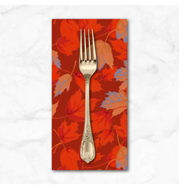 PD's Martha Negley Collection Golden Harvest, Small Maple in Red, Dinner Napkin