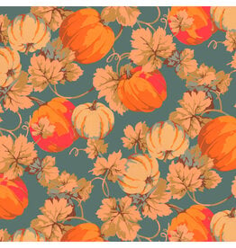 Martha Negley Golden Harvest, Pumpkins in Gold, Fabric Half-Yards
