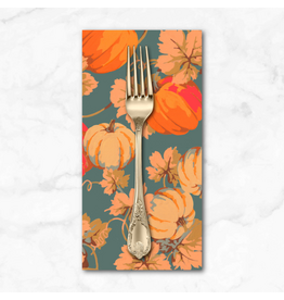 PD's Martha Negley Collection Golden Harvest, Pumpkins in Gold, Dinner Napkin