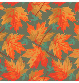 Martha Negley Golden Harvest, Maple in Sage, Fabric Half-Yards