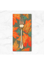 PD's Martha Negley Collection Golden Harvest, Maple in Sage, Dinner Napkin