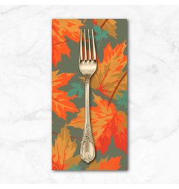 PD's Martha Negley Collection Golden Harvest, Maple in Sage, Dinner Napkin