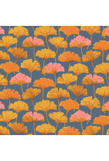 Martha Negley Golden Harvest, Ginkgo in Slate, Fabric Half-Yards