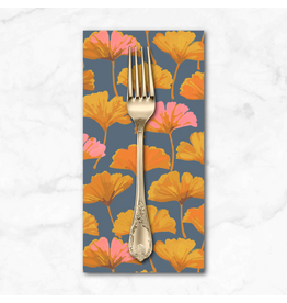 PD's Martha Negley Collection Golden Harvest, Ginkgo in Slate, Dinner Napkin