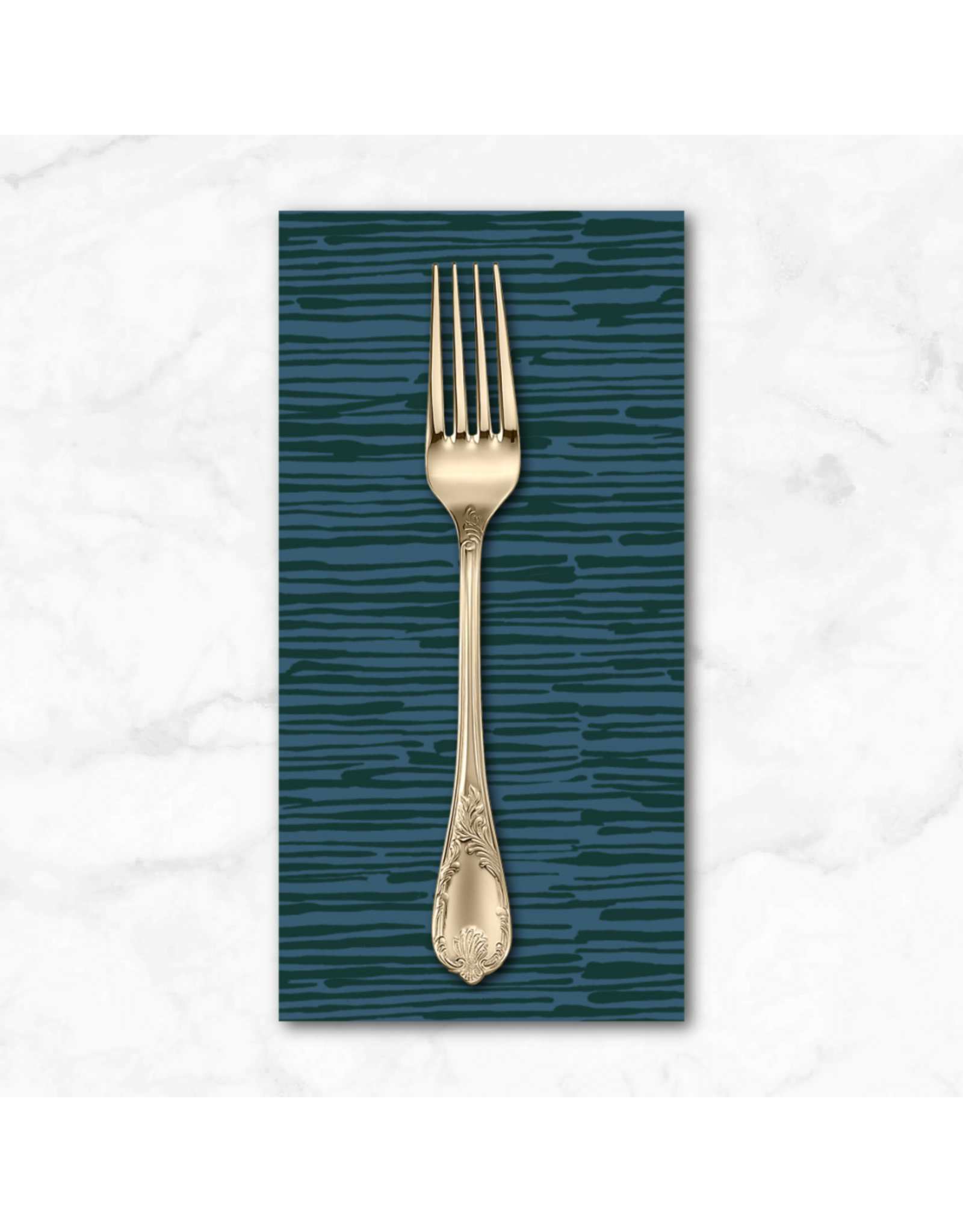 PD's Martha Negley Collection Golden Harvest, Falling Stems in Teal, Dinner Napkin