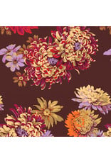 Martha Negley Golden Harvest, Fall Floral in Brown, Fabric Half-Yards