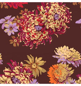 Martha Negley Golden Harvest, Fall Floral in Brown, Fabric Half-Yards