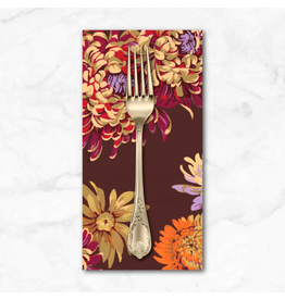 PD's Martha Negley Collection Golden Harvest, Fall Floral in Brown, Dinner Napkin