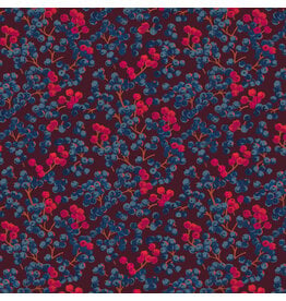 Martha Negley Golden Harvest, Berries in Plum, Fabric Half-Yards