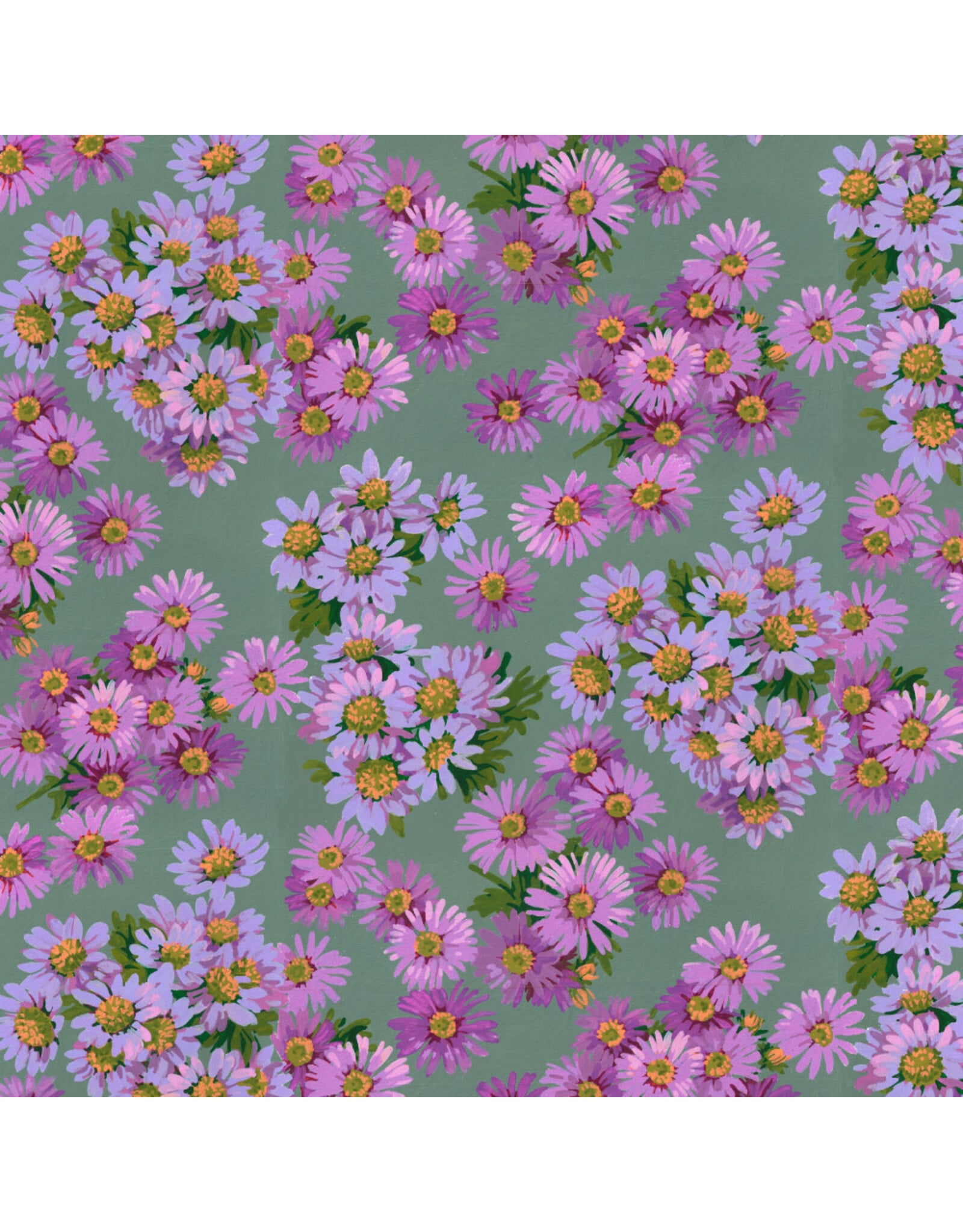 Martha Negley Golden Harvest, Asters in Purple, Fabric Half-Yards