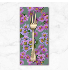 PD's Martha Negley Collection Golden Harvest, Asters in Purple, Dinner Napkin