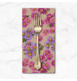 PD's Martha Negley Collection Golden Harvest, Asters in Fuchsia, Dinner Napkin