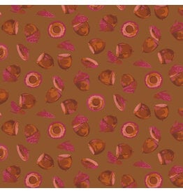 Martha Negley Golden Harvest, Acorn Harvest in Brown, Fabric Half-Yards