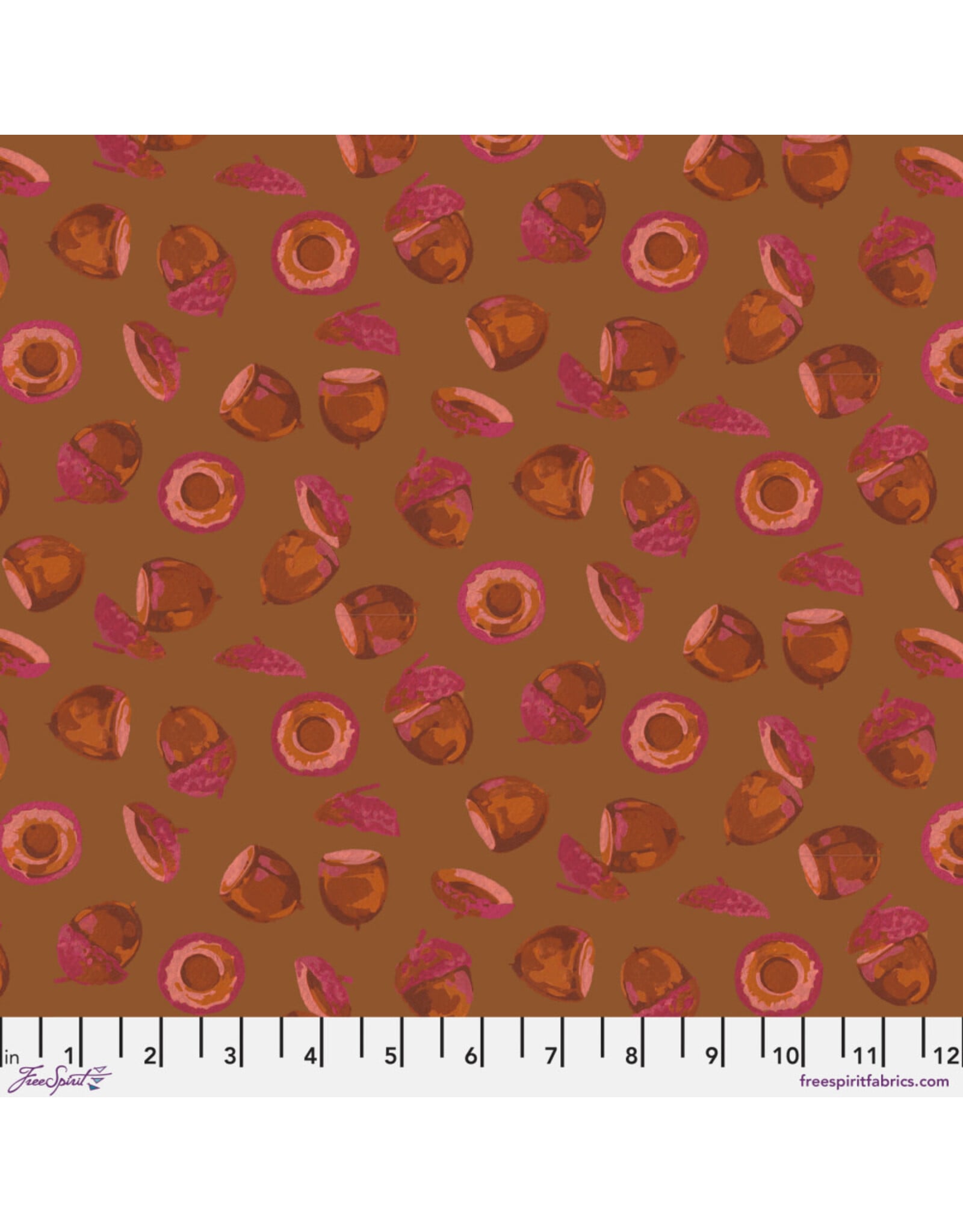 Martha Negley Golden Harvest, Acorn Harvest in Brown, Fabric Half-Yards