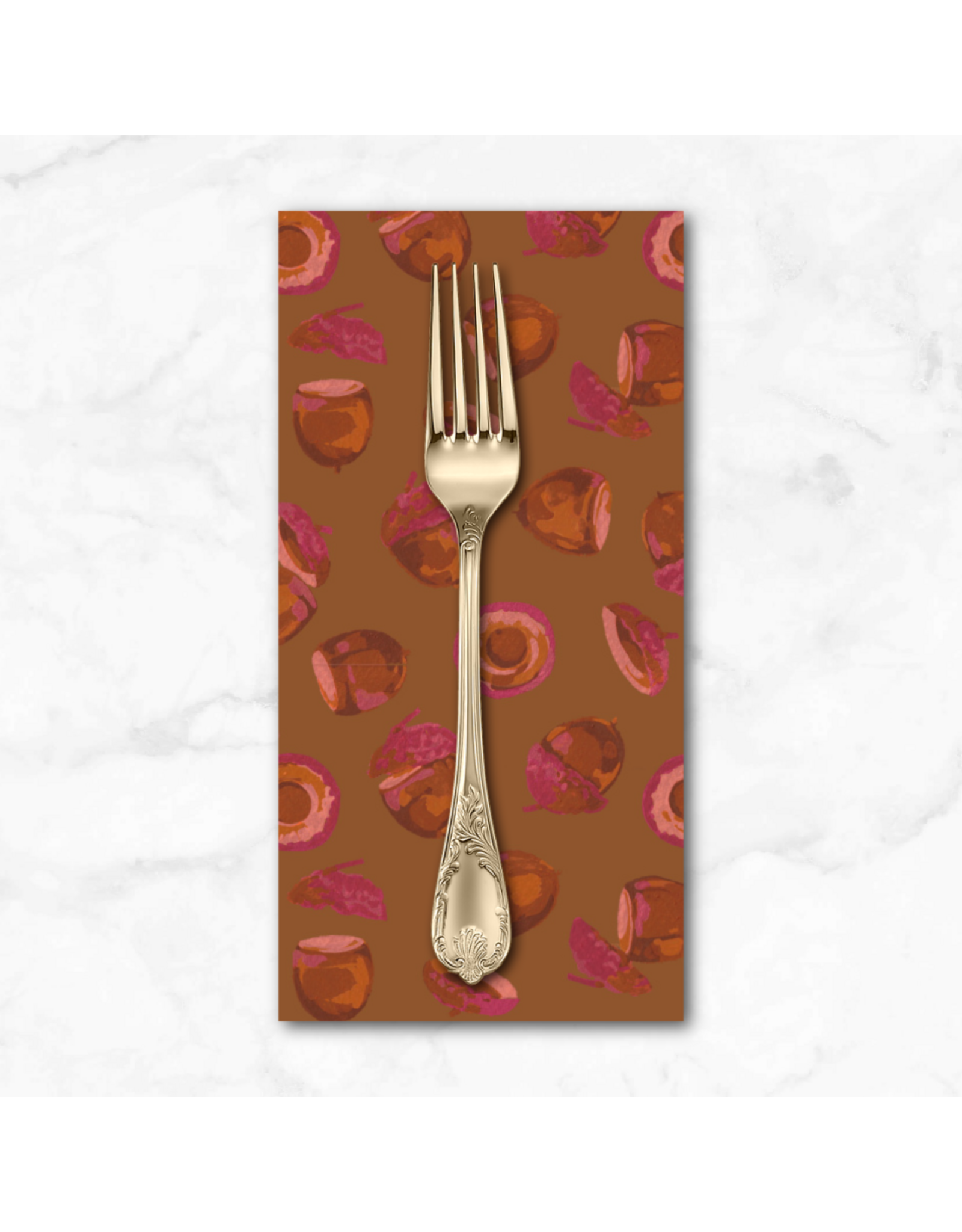 PD's Martha Negley Collection Golden Harvest, Acorn Harvest in Brown, Dinner Napkin