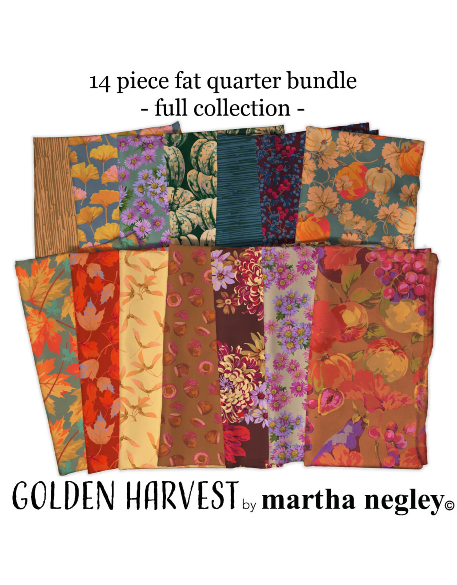 Martha Negley Golden Harvest, Fat Quarter Bundle - 14 pc. full collection