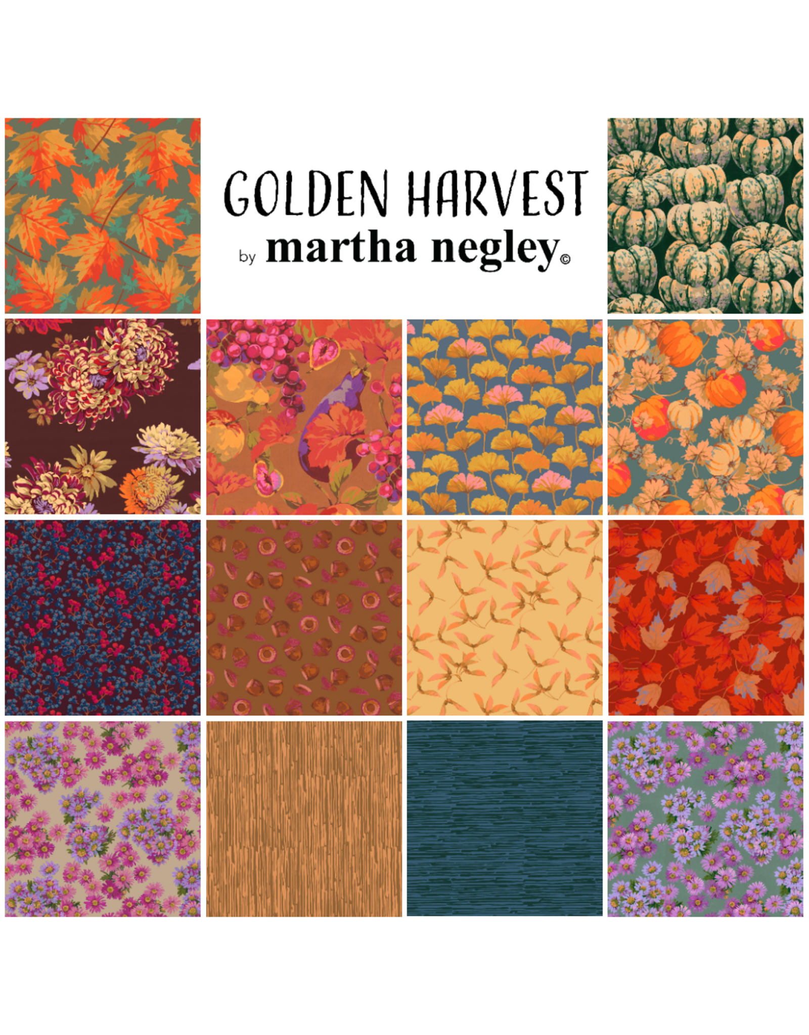 Martha Negley Golden Harvest, Fat Quarter Bundle - 14 pc. full collection