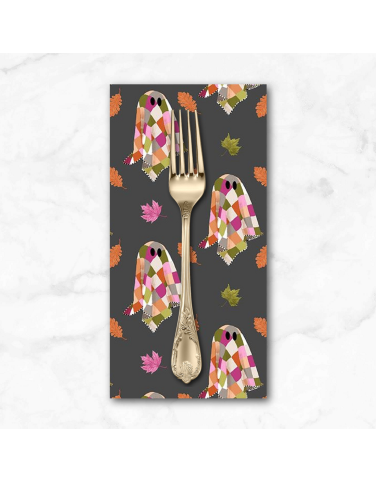 PD's Dear Stella Collection Ghouls Night Out, Patchy Ghosts in Iron, Dinner Napkin
