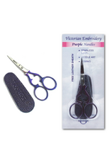 United Notions Victorian Embroidery Scissors, Purple with Leather Sheath