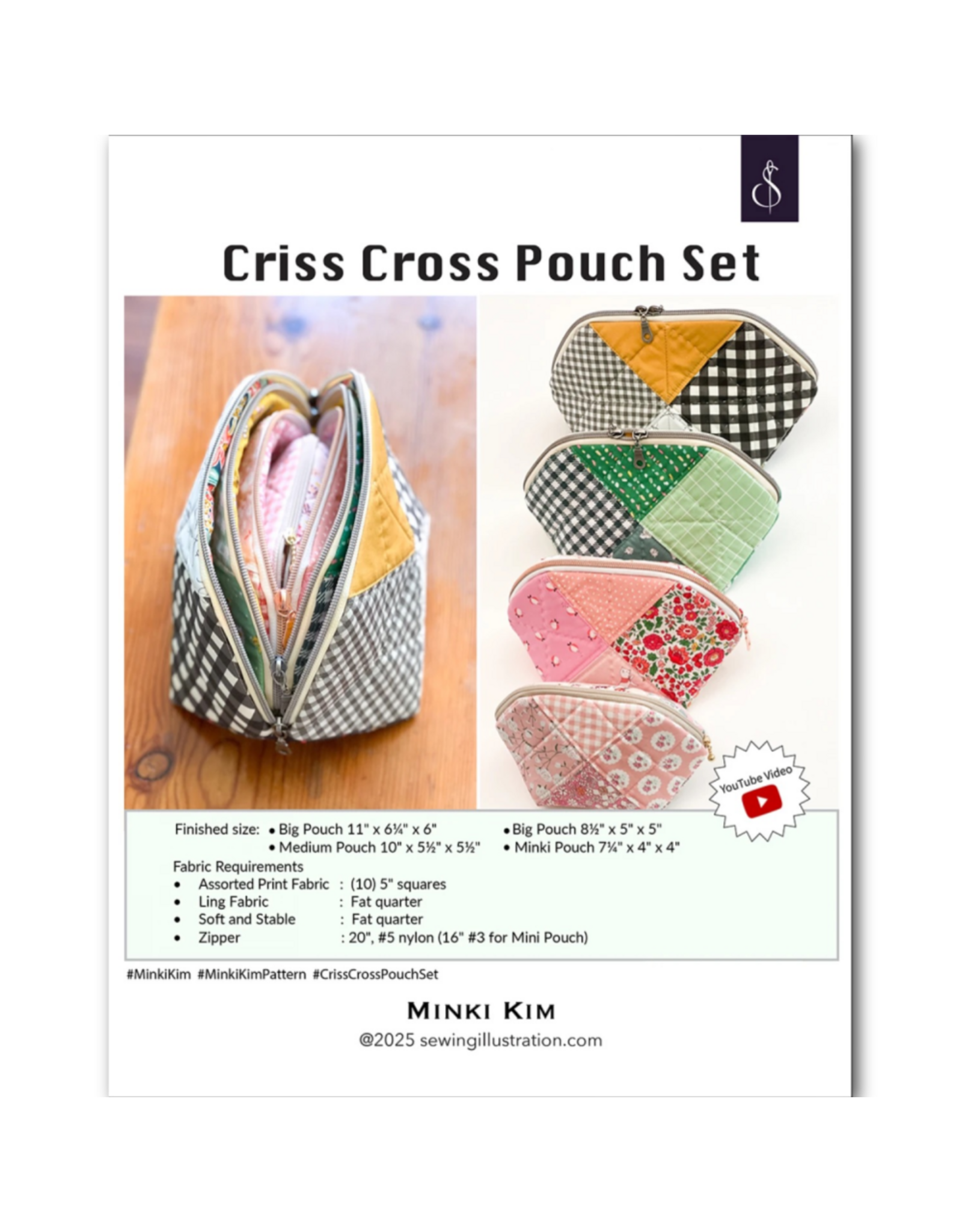 Minki Kim Criss Cross Pouch Set Pattern