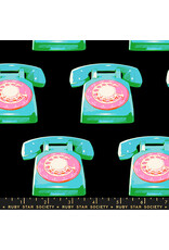 Melody Miller Sparkle Mart, Telephones in Black, Fabric Half-Yards