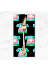 PD's Melody Miller Collection Sparkle Mart, Telephones in Black, Dinner Napkin