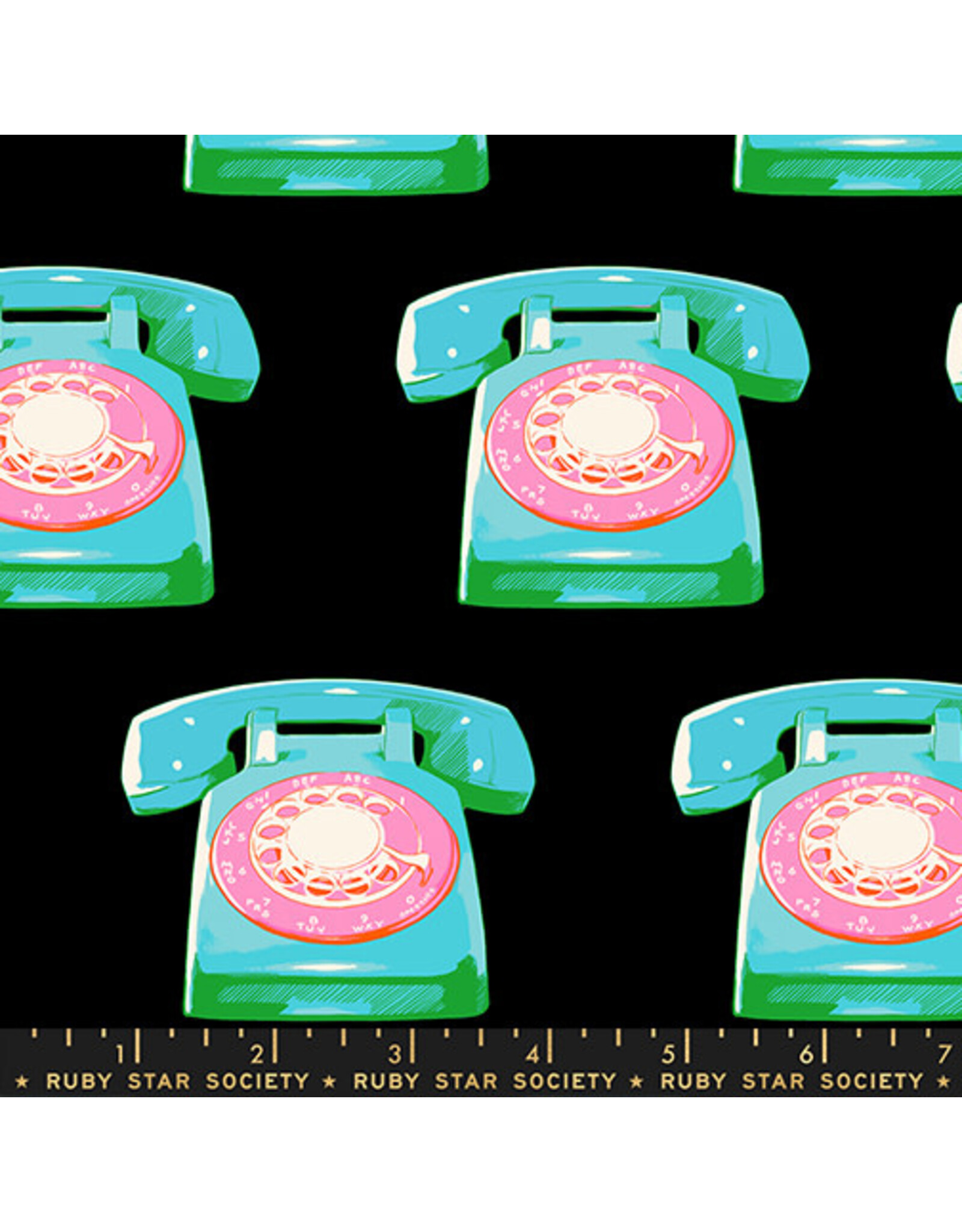 PD's Melody Miller Collection Sparkle Mart, Telephones in Black, Dinner Napkin