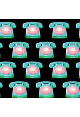 PD's Melody Miller Collection Sparkle Mart, Telephones in Black, Dinner Napkin