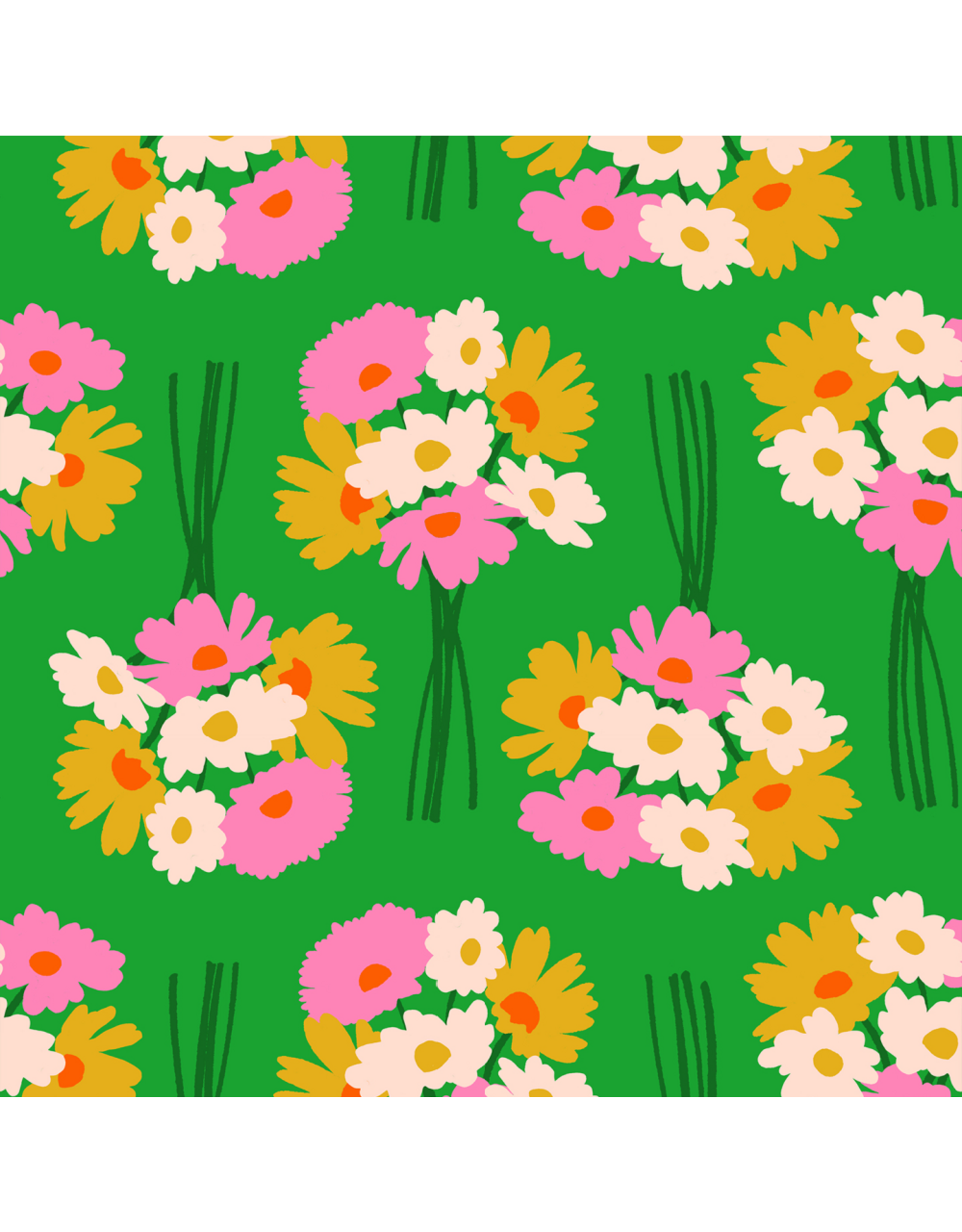 Melody Miller Sparkle Mart, Flower Dept in Verdant, Fabric Half-Yards
