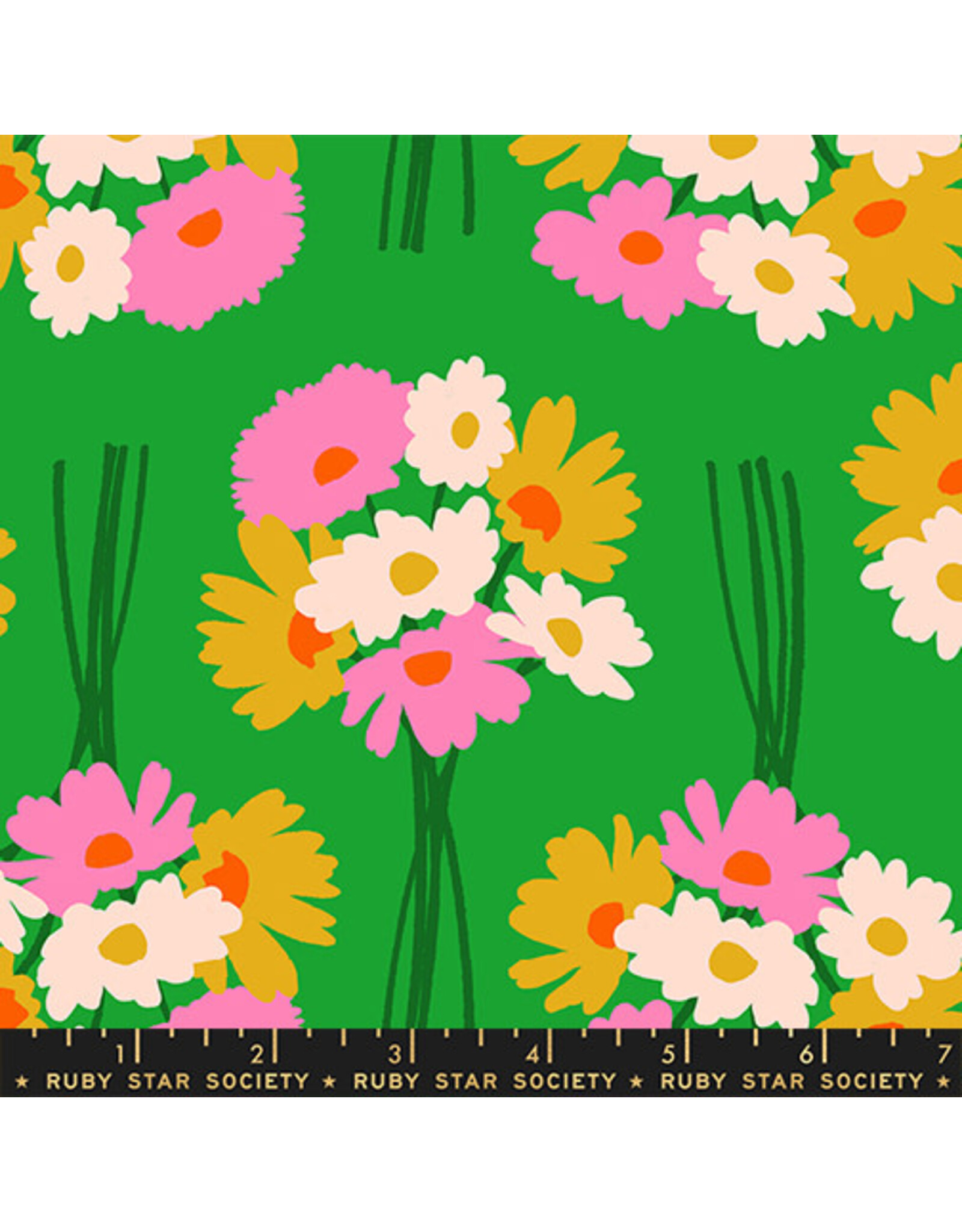 Melody Miller Sparkle Mart, Flower Dept in Verdant, Fabric Half-Yards