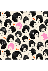 Melody Miller Sparkle Mart, Dotties Friends in Black, Fabric Half-Yards