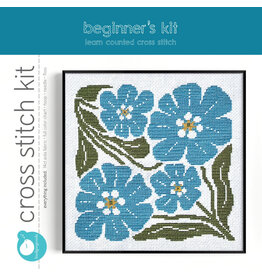 budgiegoods Forget Me Not Cross Stitch Kit by budgiegoods