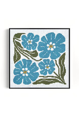 budgiegoods Forget Me Not Cross Stitch Kit by budgiegoods